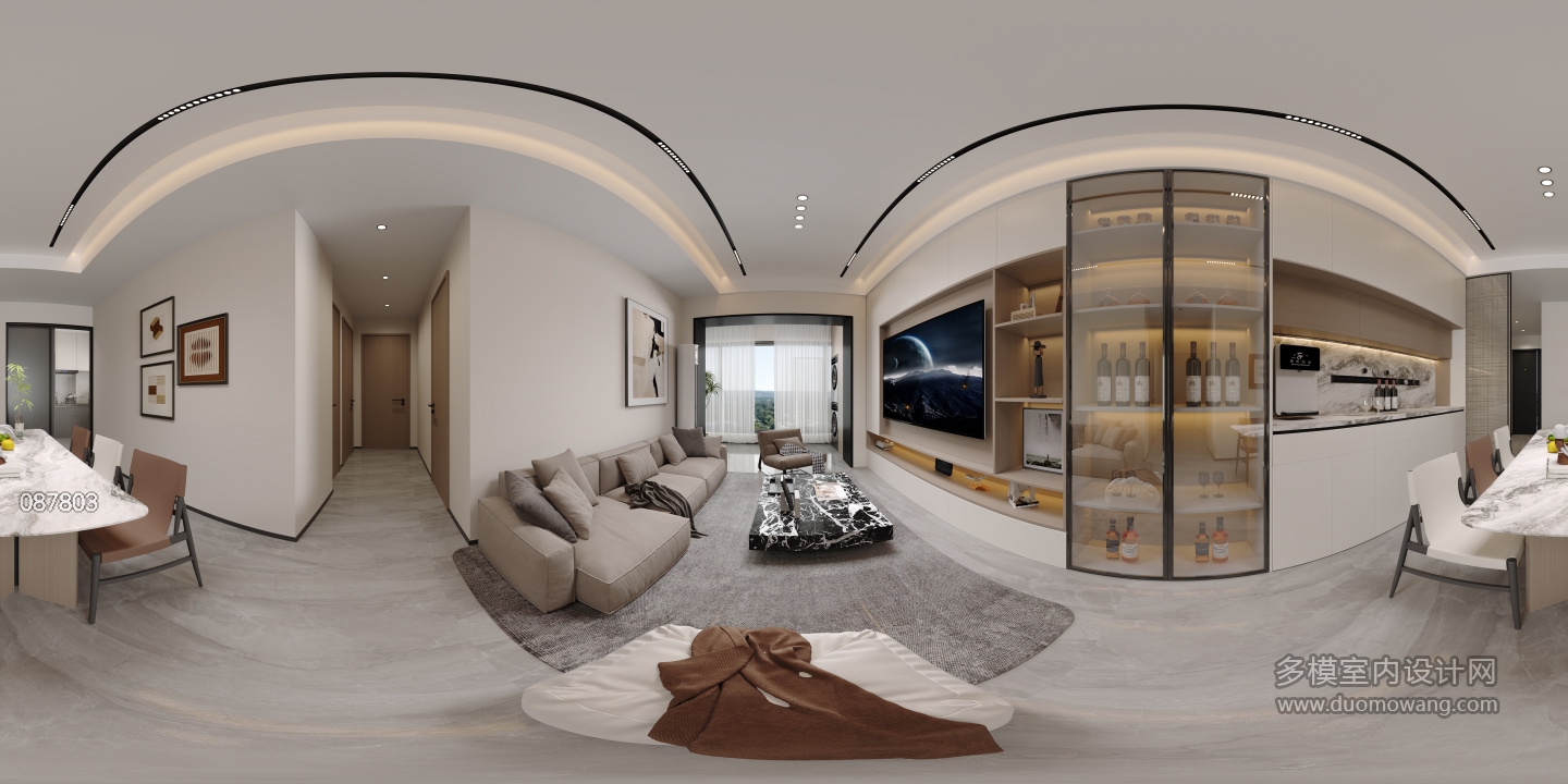 现代客厅360全景