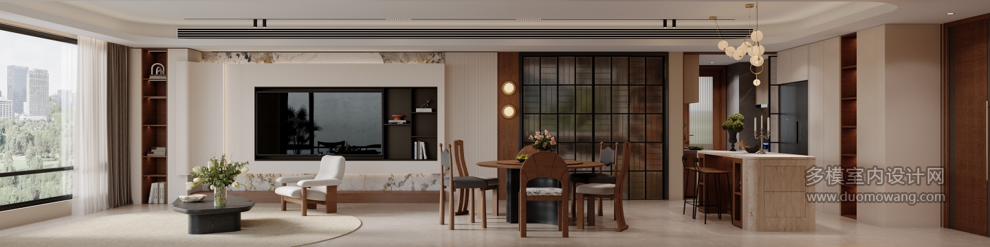 复古奶油 电视墙