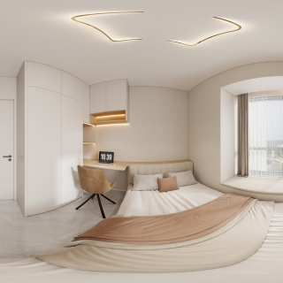 现代奶油风次卧