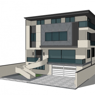 现代别墅南立面