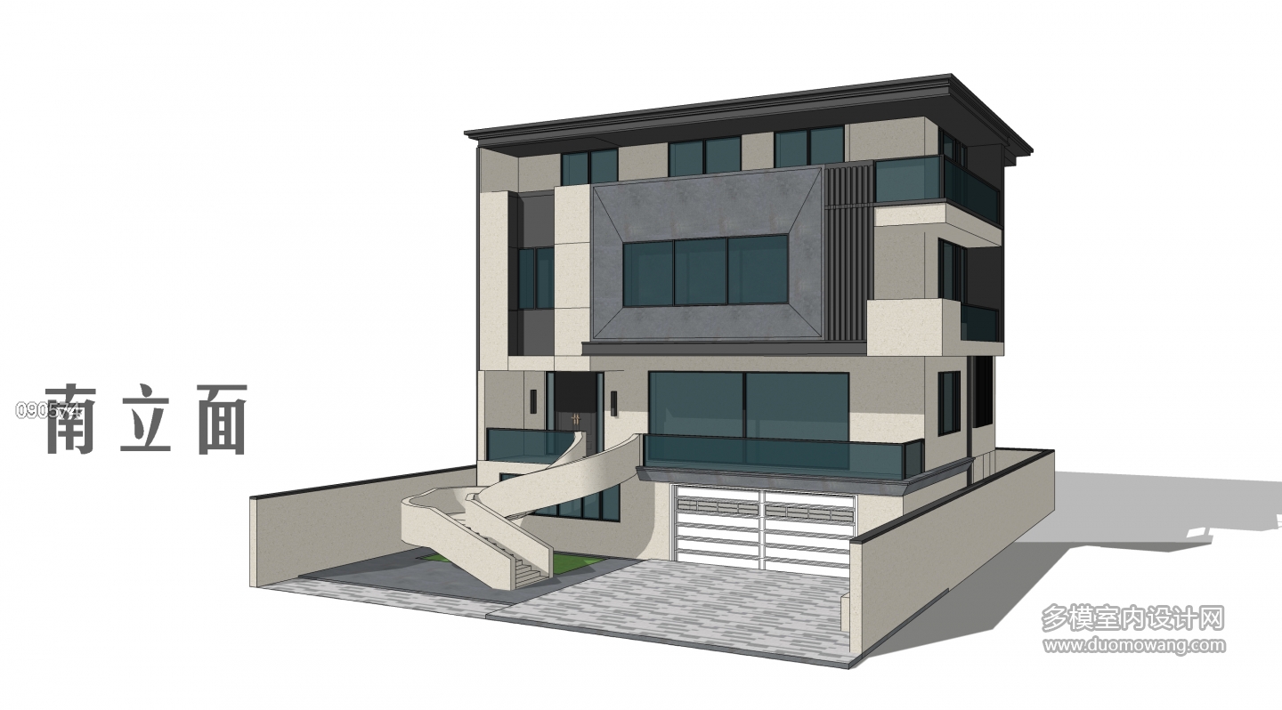现代别墅南立面