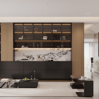 现代2楼客厅电视