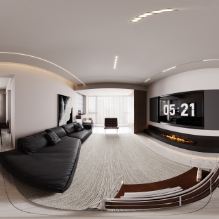 现代风格客厅全景