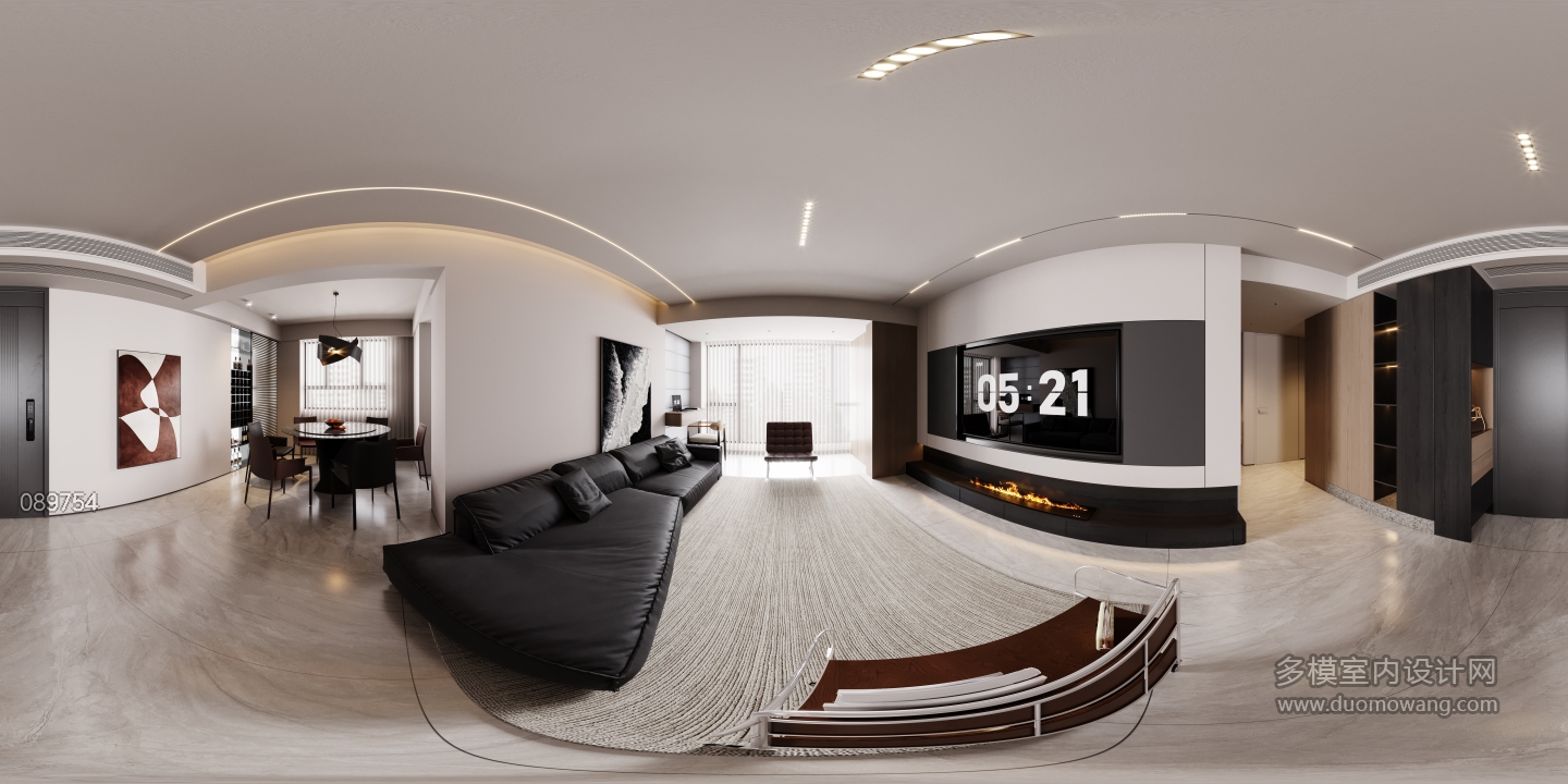 现代风格客厅全景