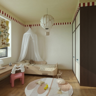 现代 中古风 儿童房 单张