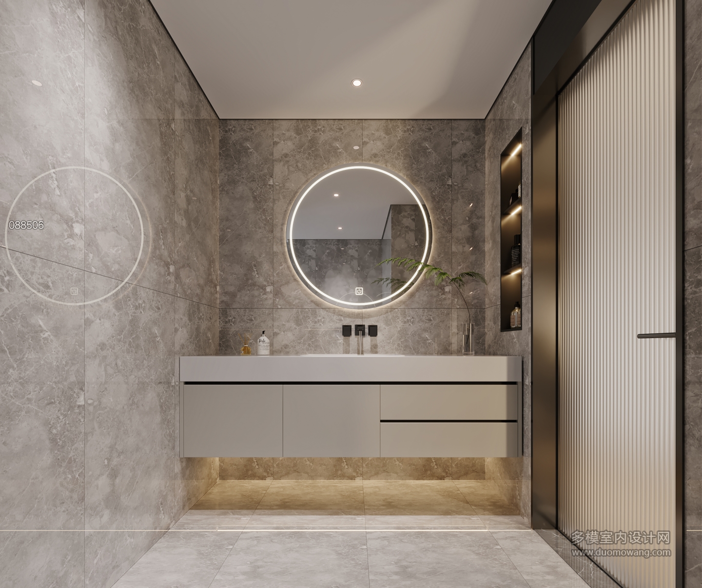 现代主卧室内卫特写