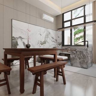 新中式一层接待品茗区