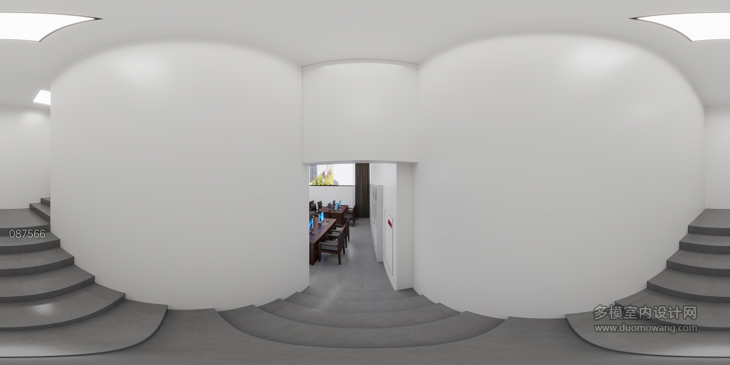 现代警察局楼梯间全景