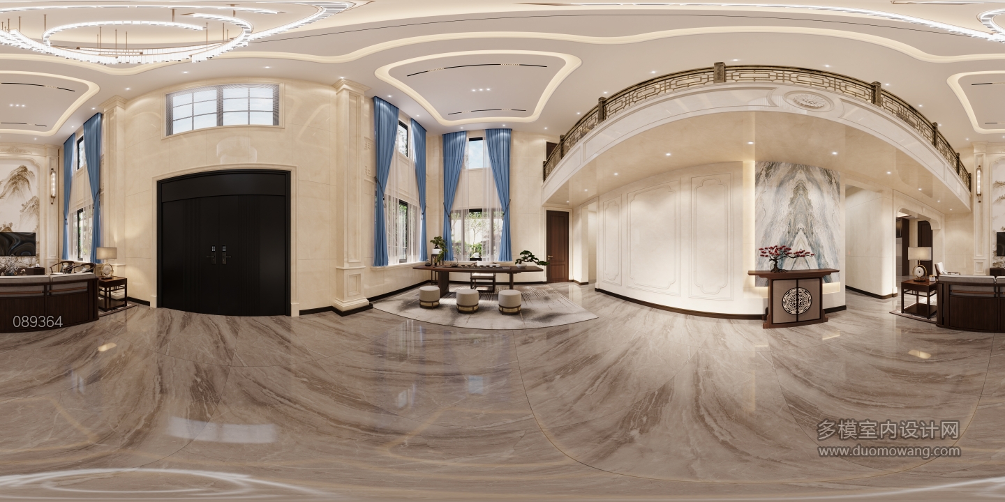 新中式客厅01-全景