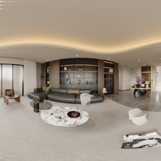 意式二层客厅全景