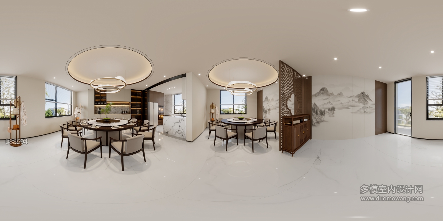 新中式餐厅全景