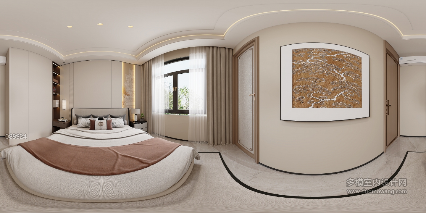 新中式顶层卧室360