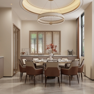 新中式一层餐厅