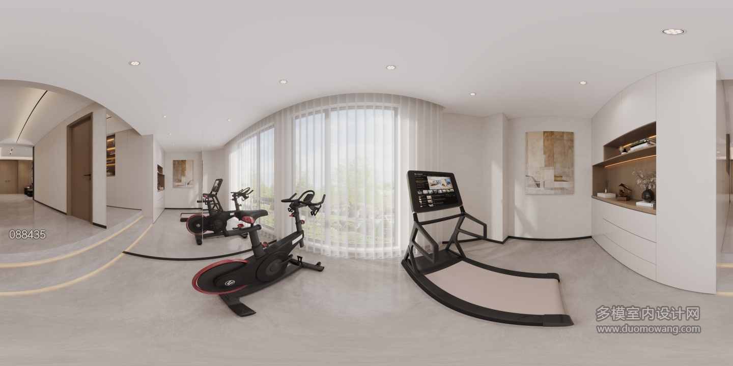 现代健身房全景