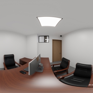 现代警察局工作人员办公区全景