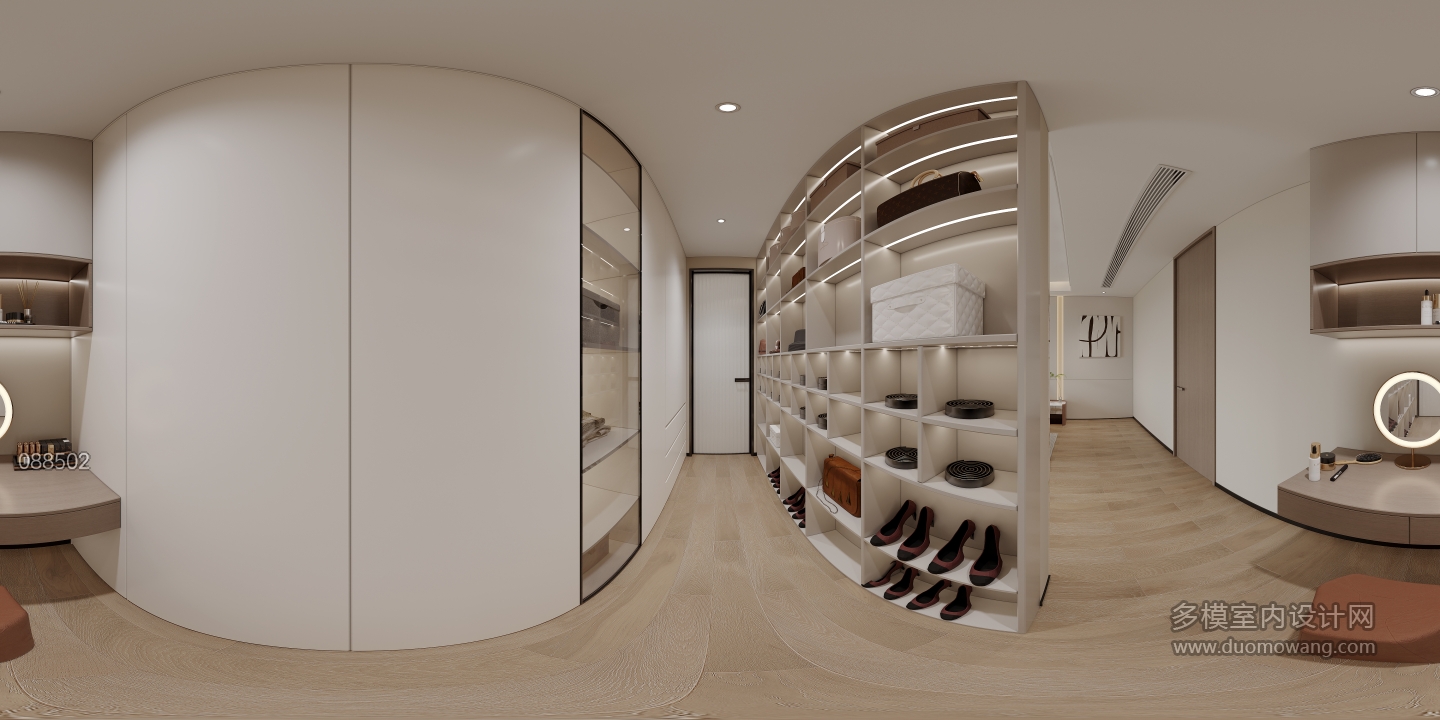 三楼_主卧衣帽间全景