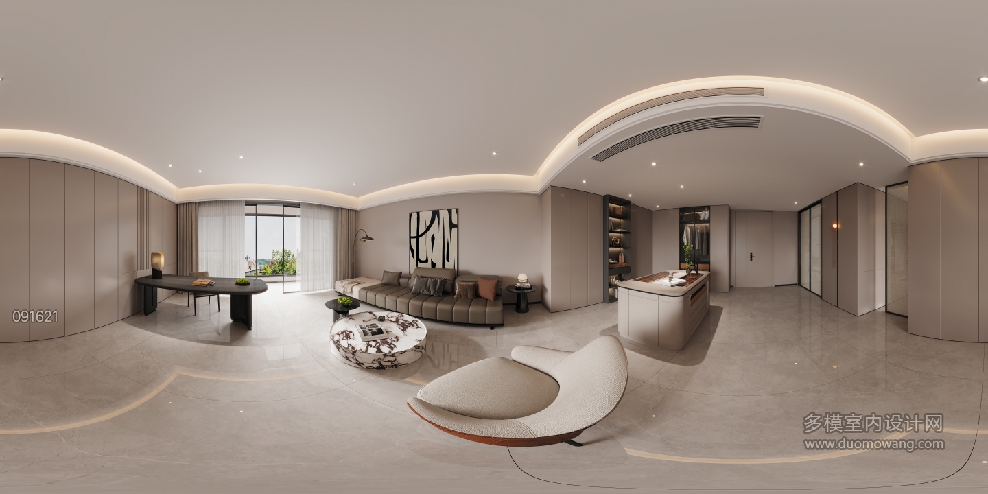 四楼衣帽间加书房全景