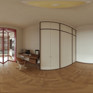 现代 中古风 书房 全景