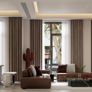 意式轻奢一楼客厅001