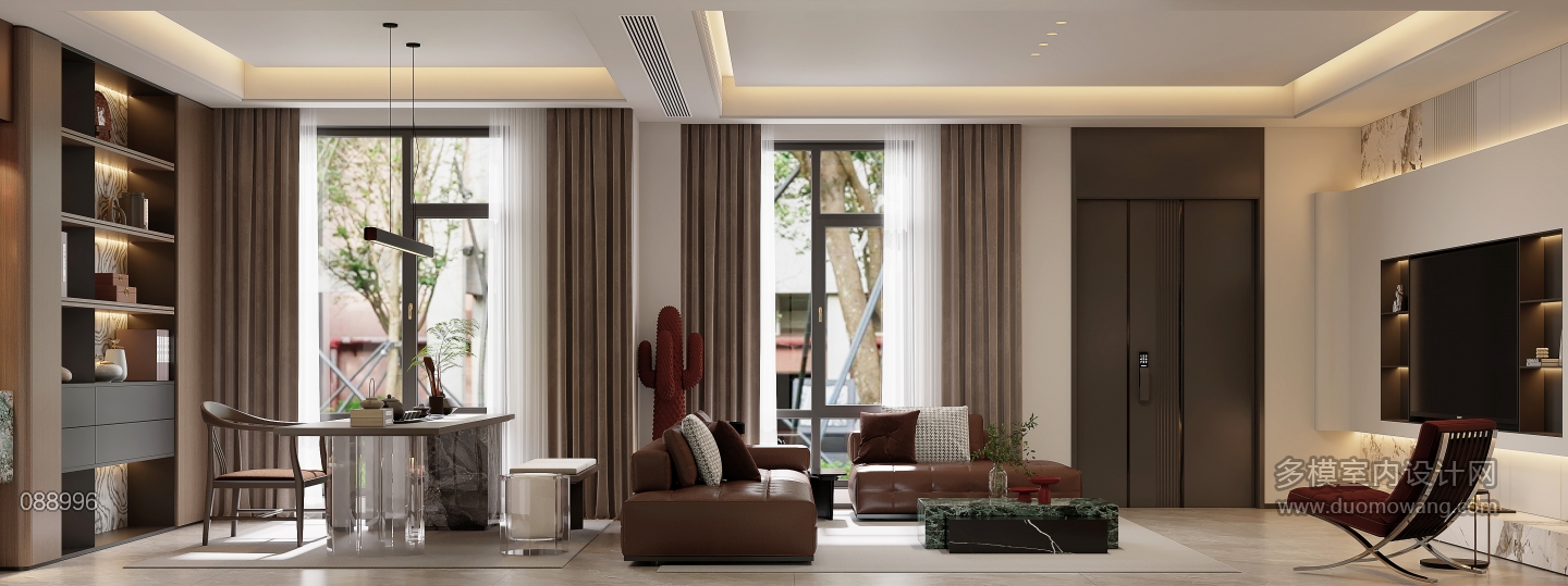 意式轻奢一楼客厅001