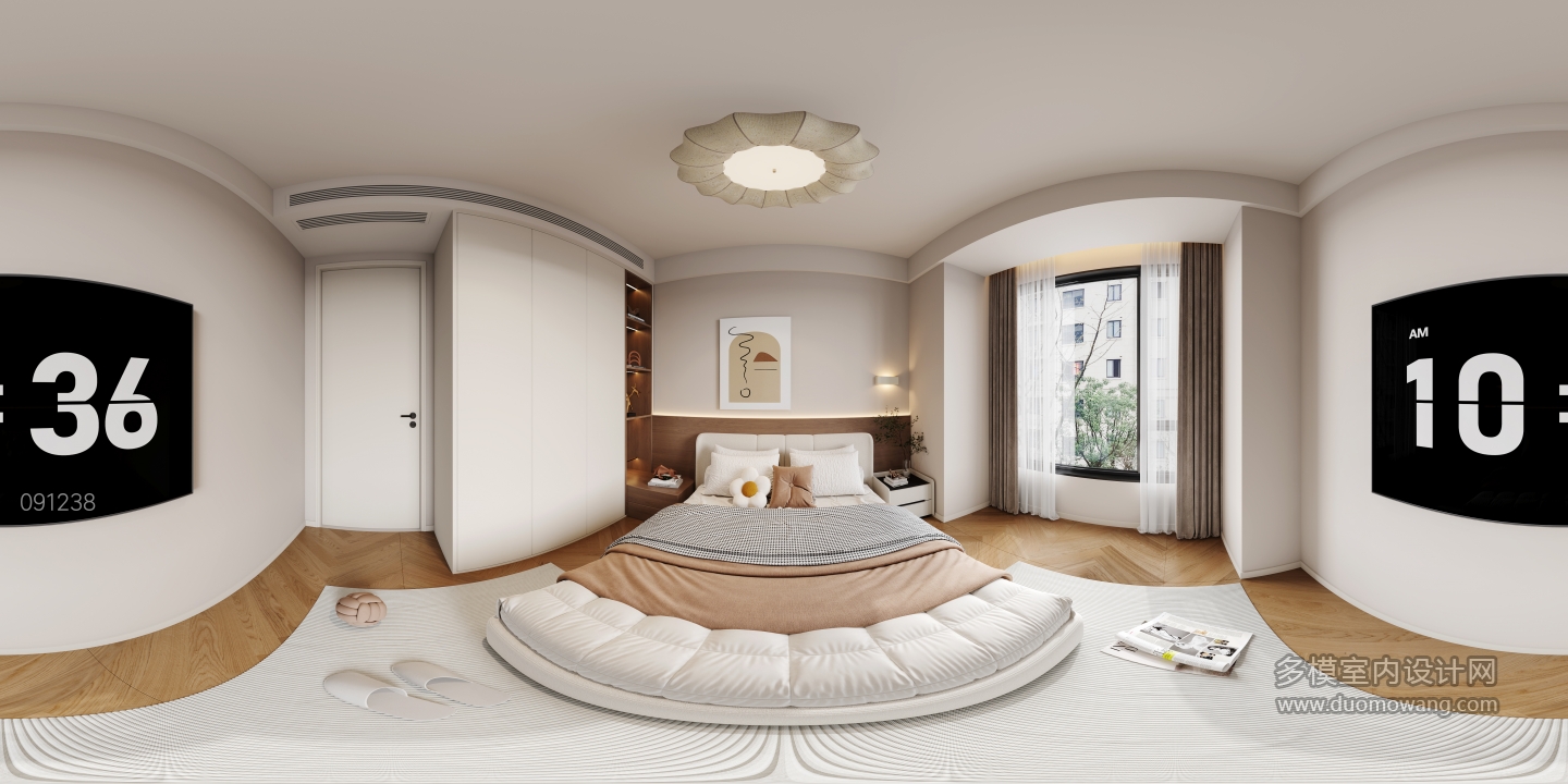 10现代中古风次卧全景