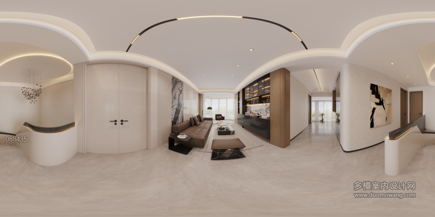 现代2楼客厅全景