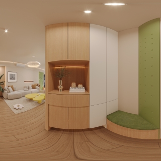 原木风全景玄关