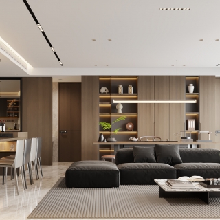 意式客餐厅-沙发墙静态