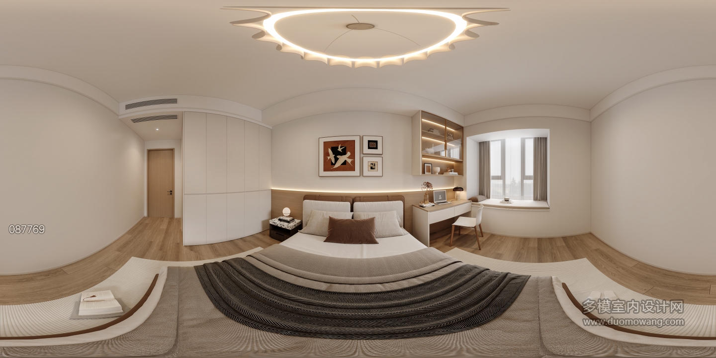 简约原木风次卧全景