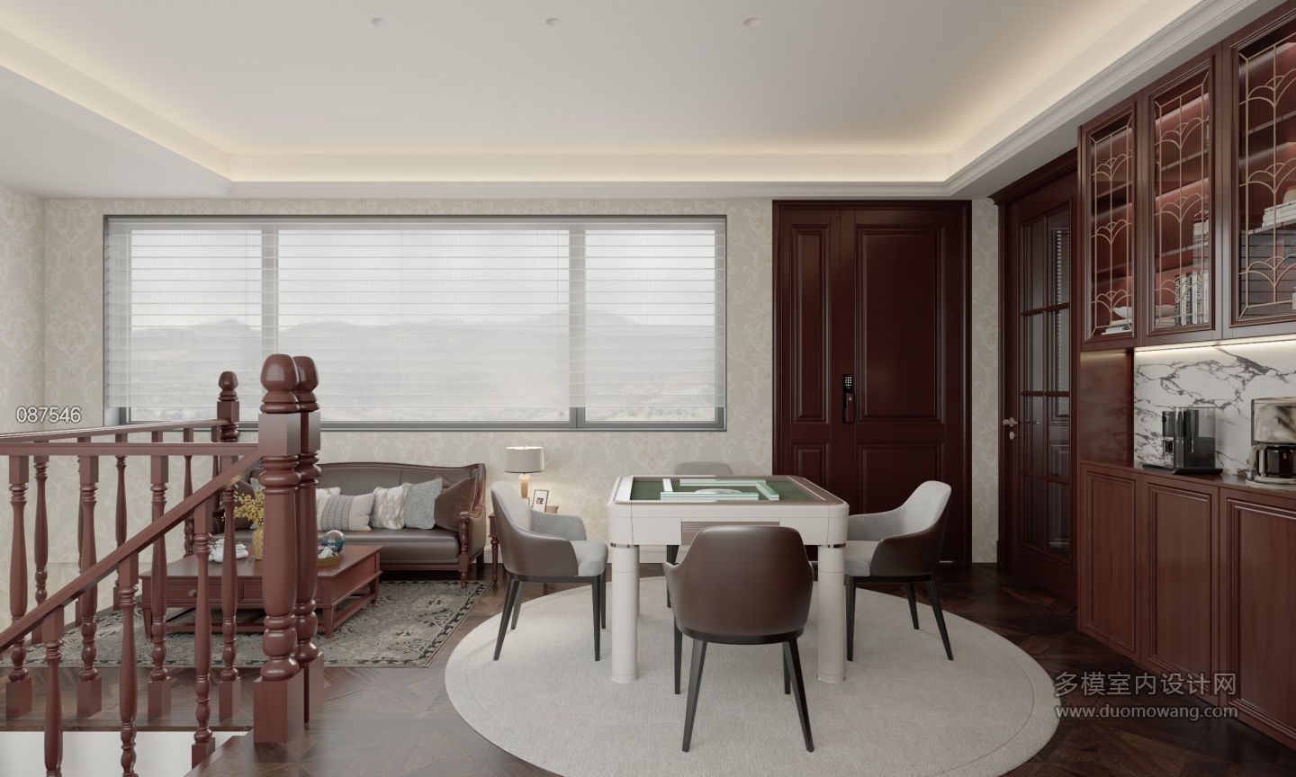 美式三楼客厅单张