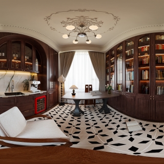 法式复古书房360