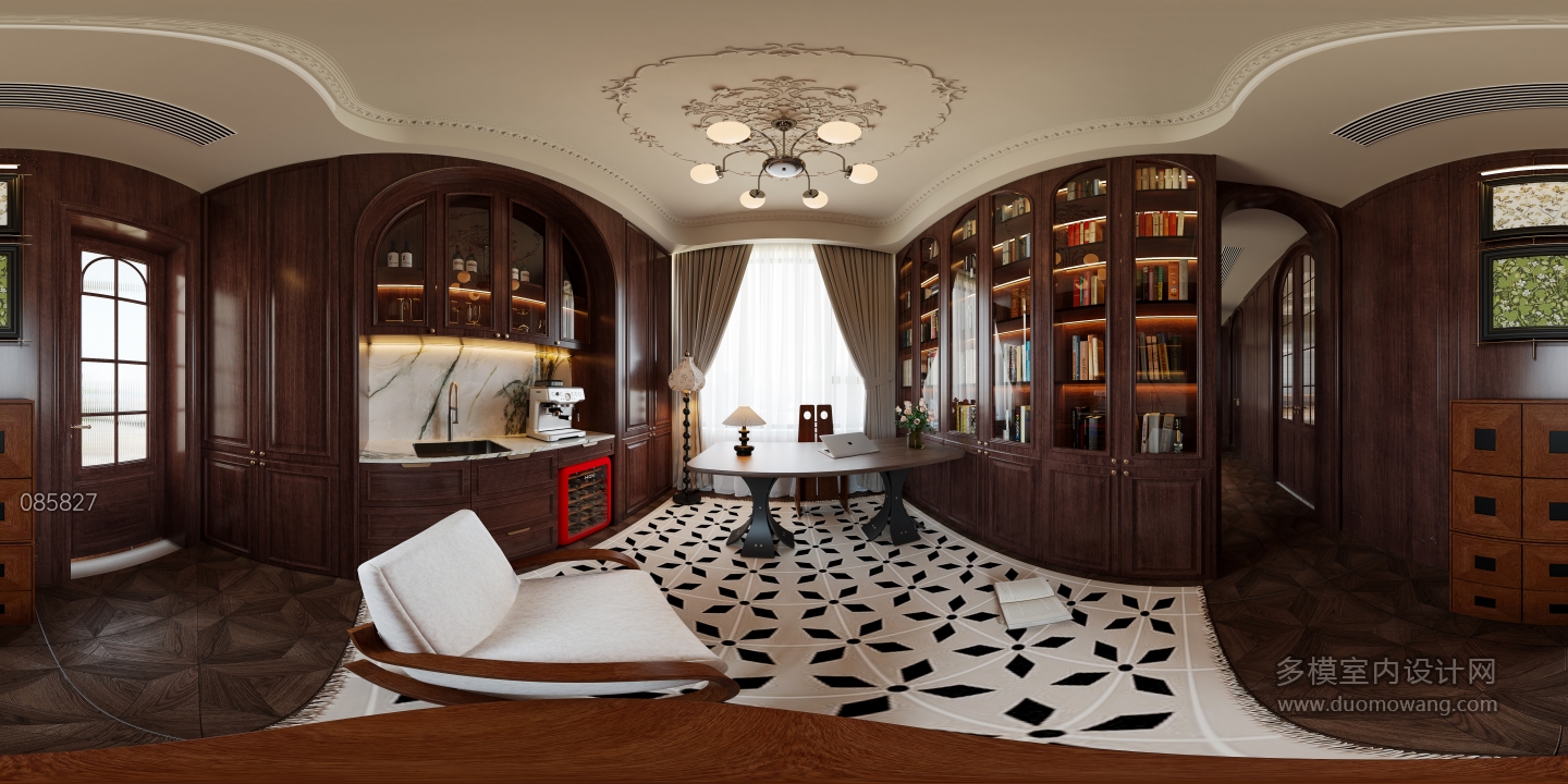 法式复古书房360