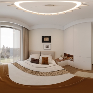 现代中古客房全景