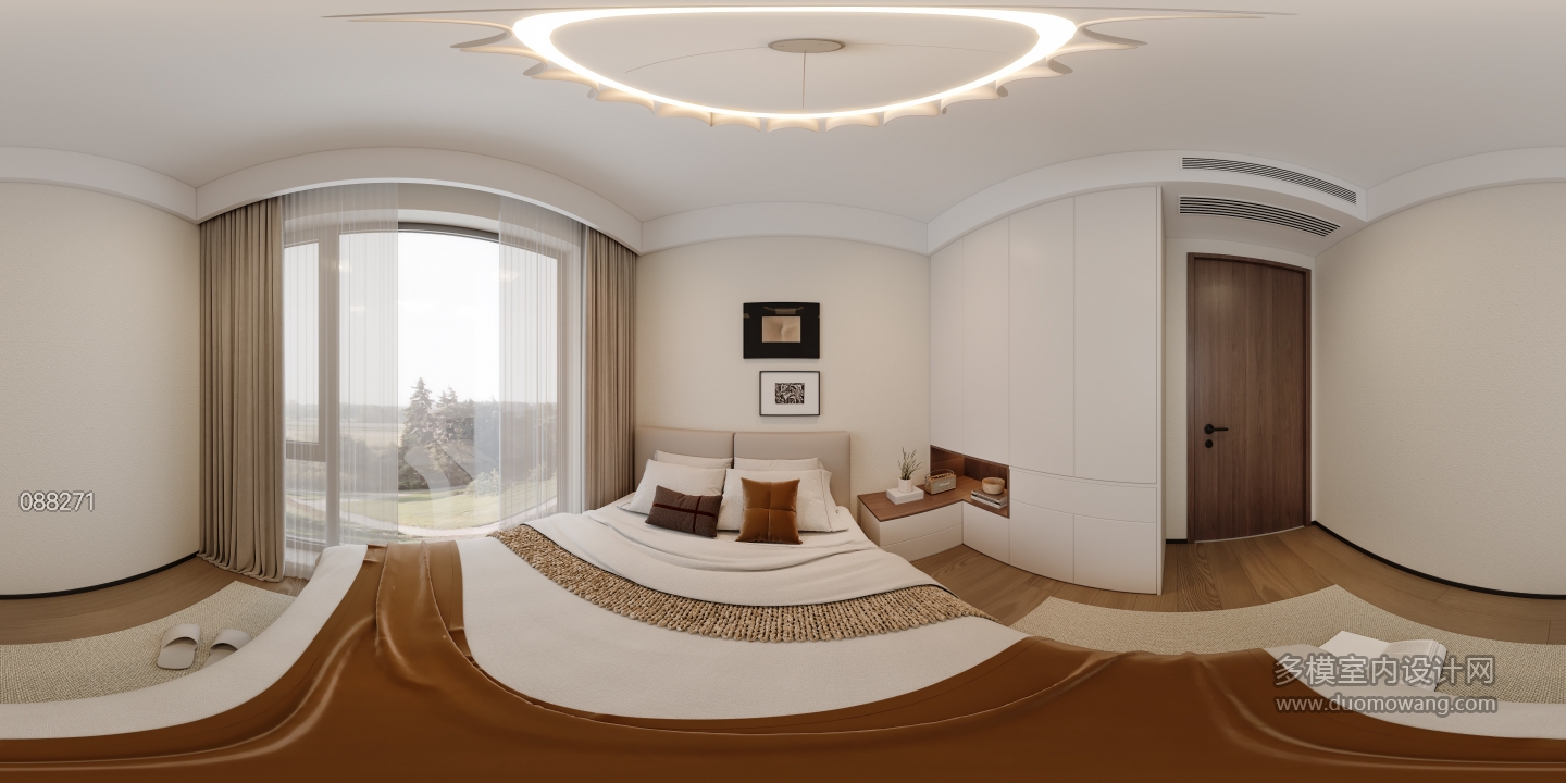 现代中古客房全景