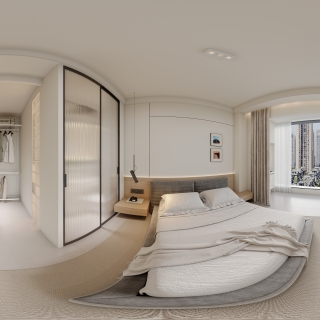 现代 主卧 全景