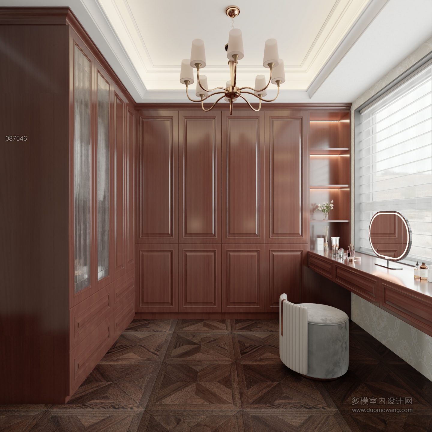 美式二楼衣帽间单张