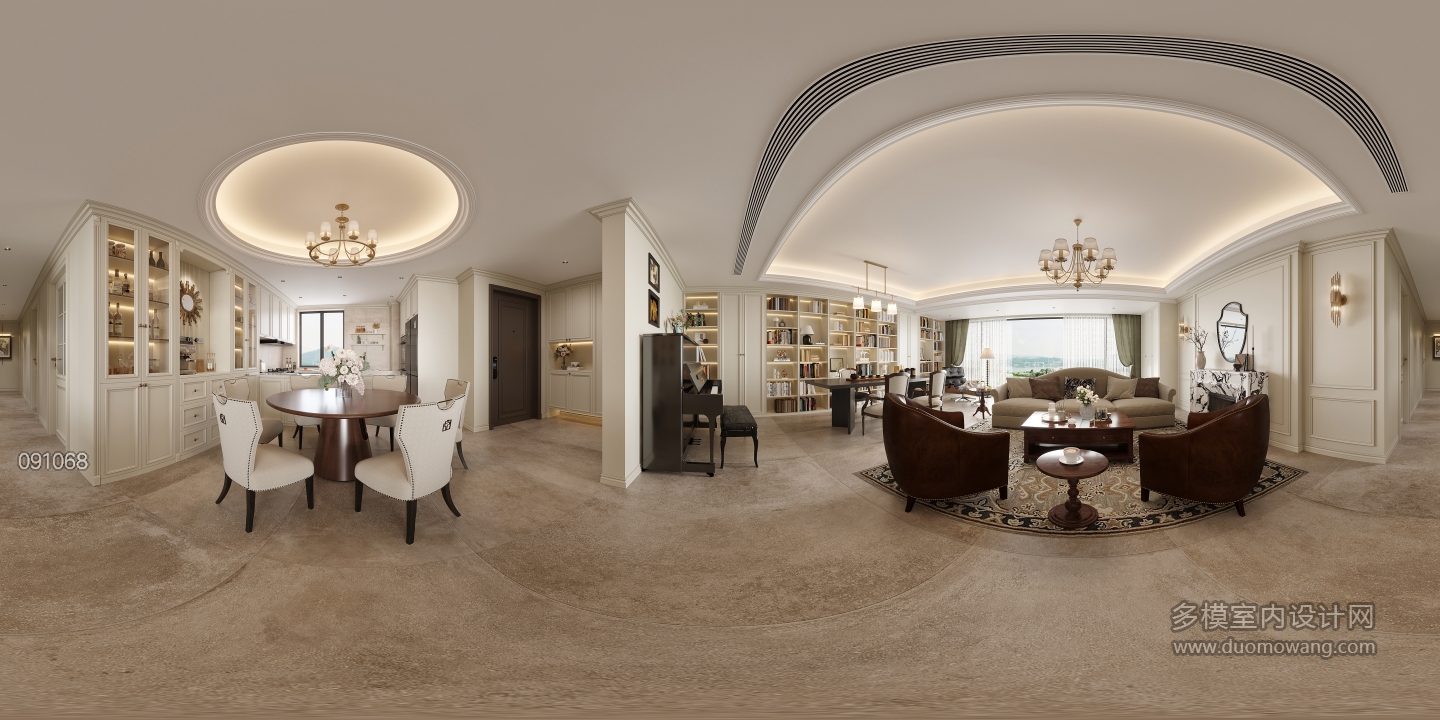 美式客厅全景