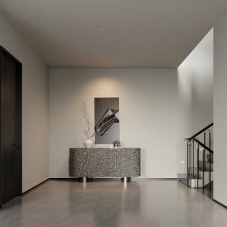 意式极简二层楼梯玄关