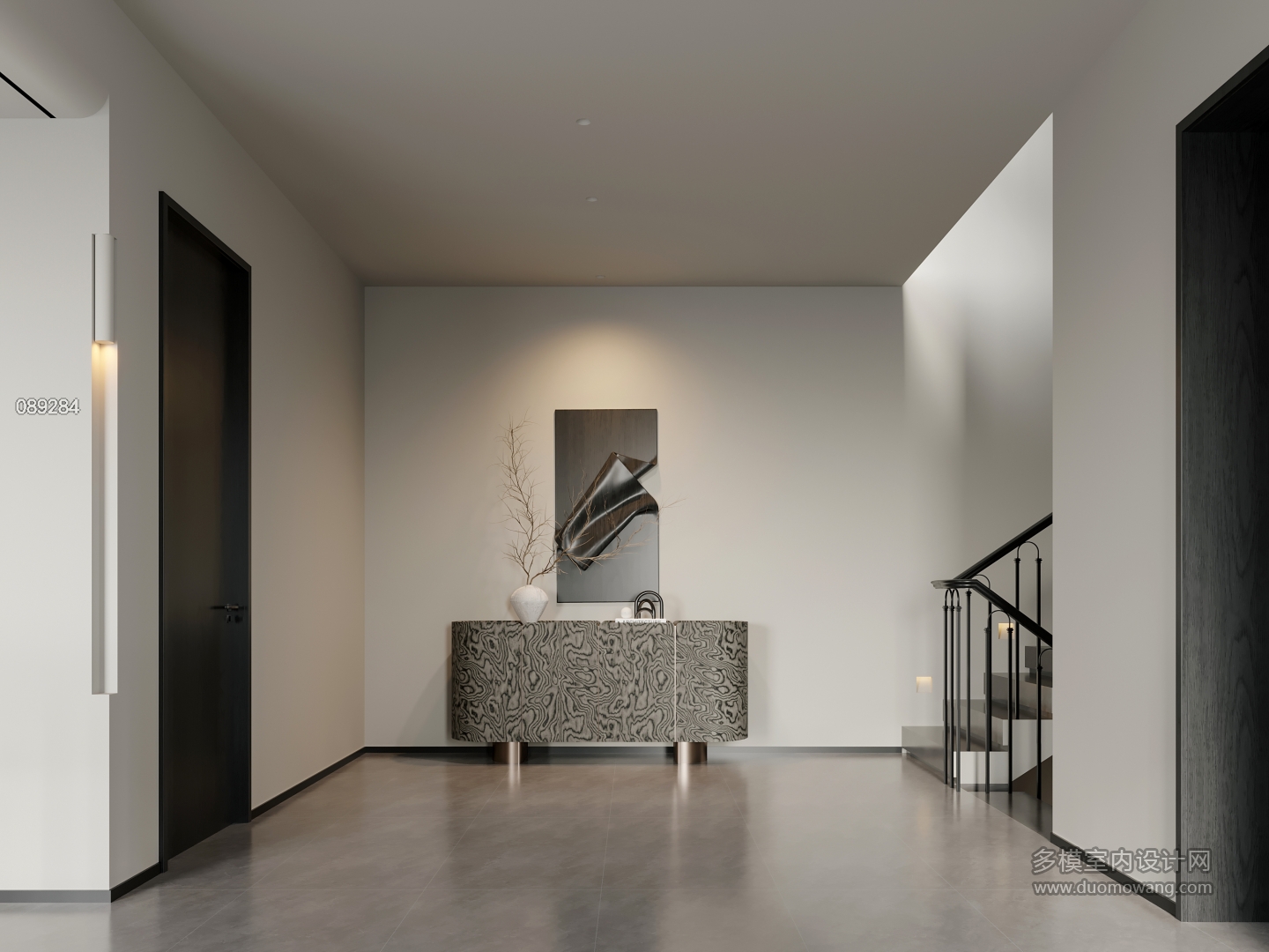 意式极简二层楼梯玄关