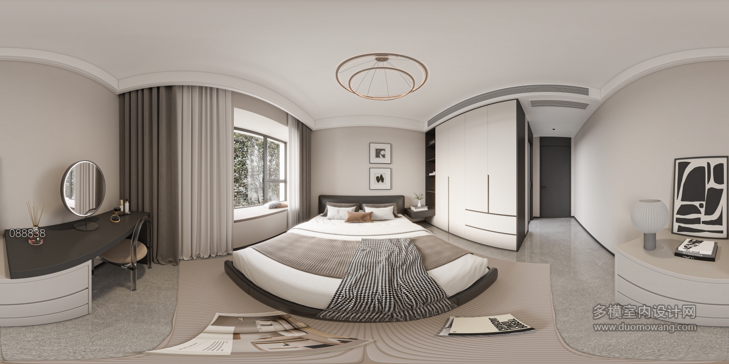 现代主卧 360