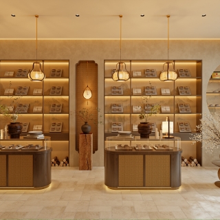 上下杭牛角梳店一楼_展示柜