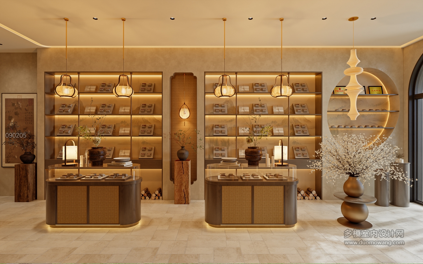 上下杭牛角梳店一楼_展示柜