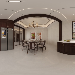 新中式厨房全景