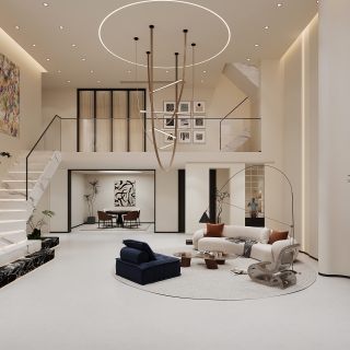 现代负二客厅单张二