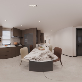 现代1楼厨房全景