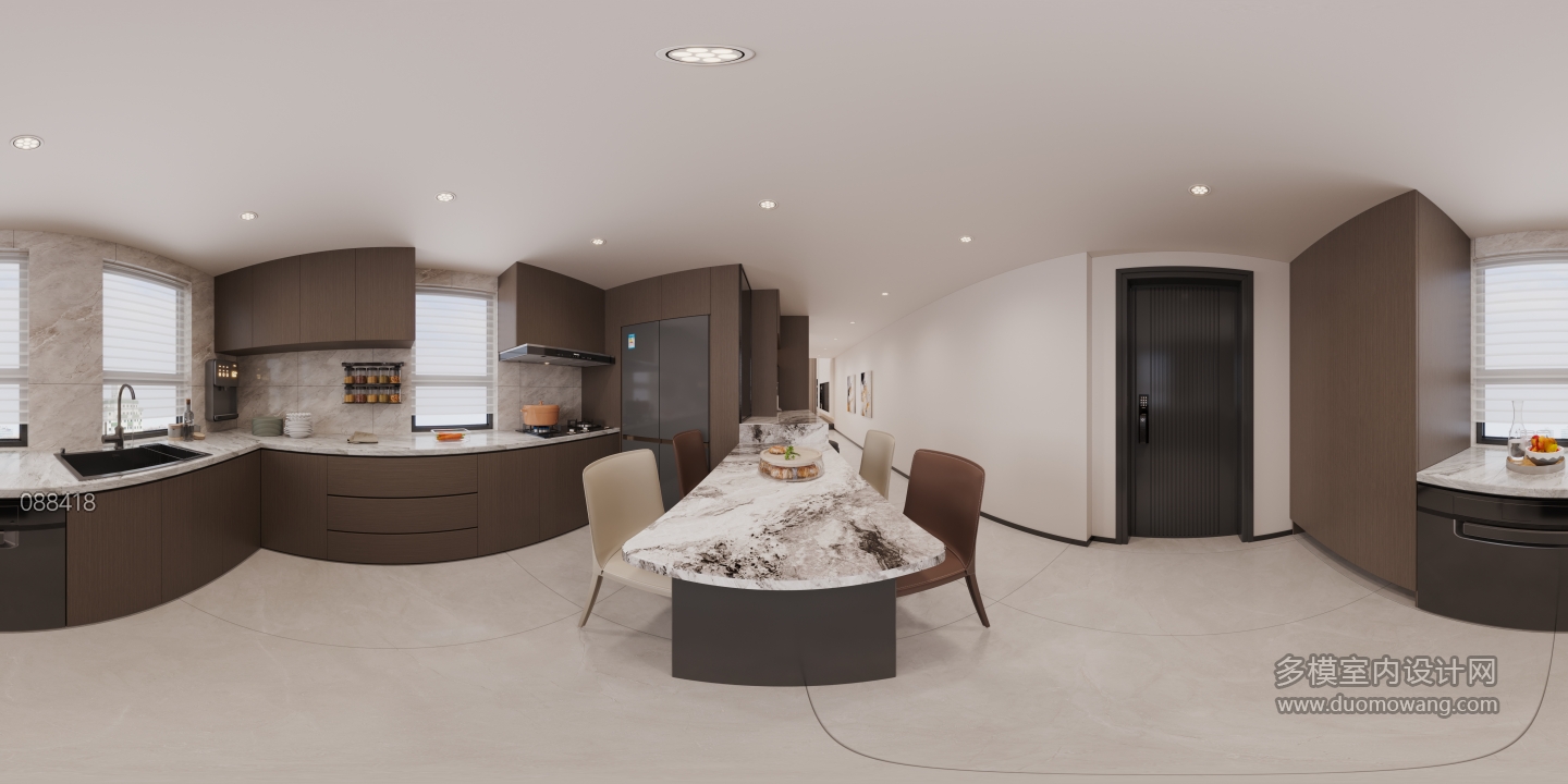 现代1楼厨房全景