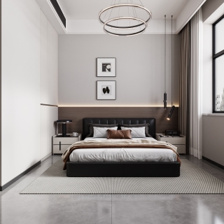 现代卧室特写