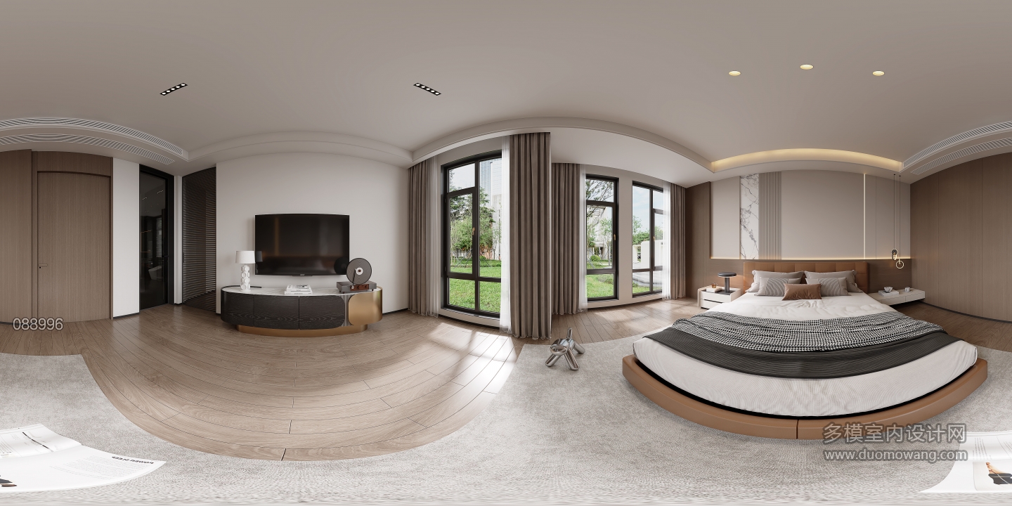 意式轻奢三楼主卧360