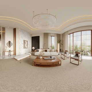 新中式一层客厅全景