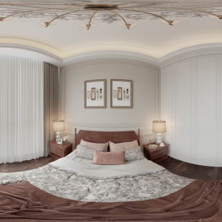 美式二楼次卧室全景